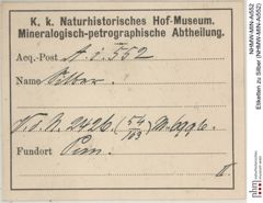 Etiketten zu Silber (NHMW-MIN-Ai552)